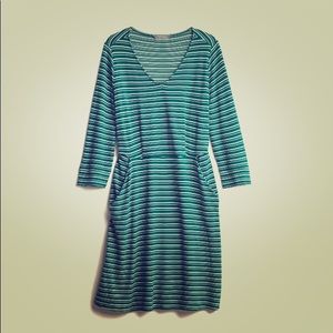 Market&Spruce Adrielle T-Shirt Dress Green Stripe